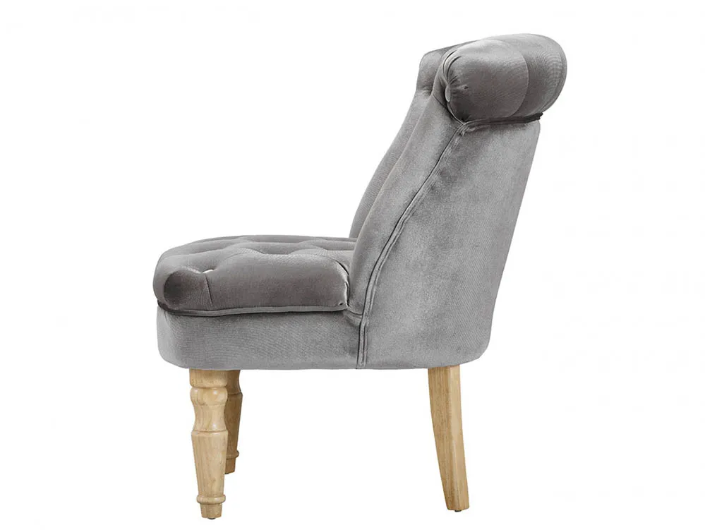 LPD LPD Charlotte Silver Velvet Fabric Accent Chair
