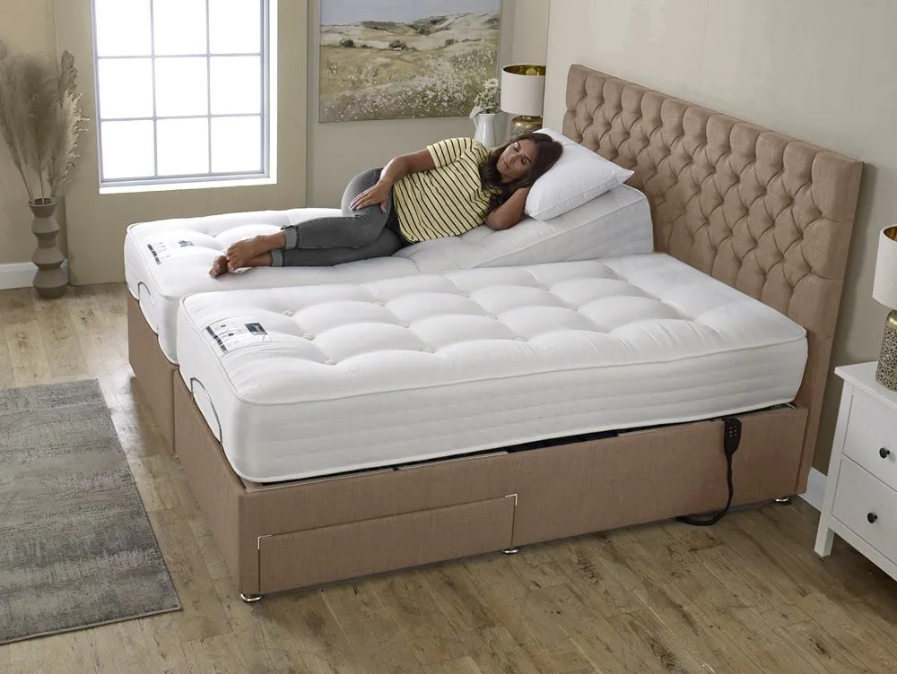Flexisleep Flexisleep Eco Natural Dual Tension Pocket Electric Adjustable 6ft Super King Size Bed (2 x 3ft)
