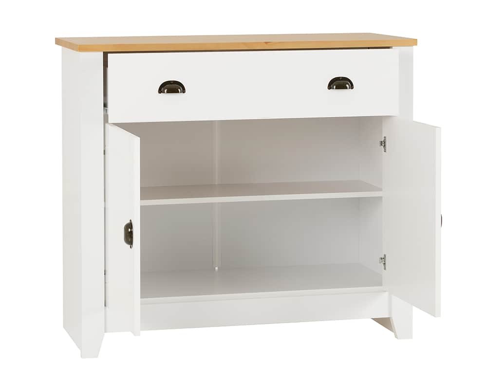 Seconique Ludlow White And Oak 2 Door 1 Drawer Sideboard