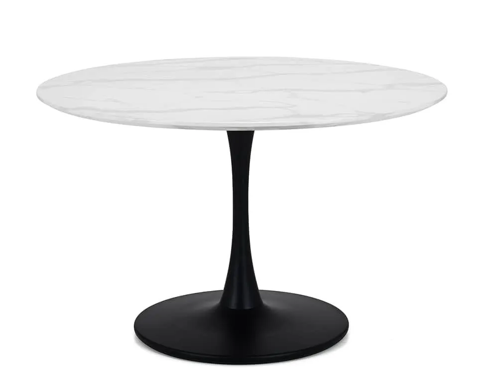 Julian Bowen Julian Bowen Holland 120cm White Marble and Black Dining Table