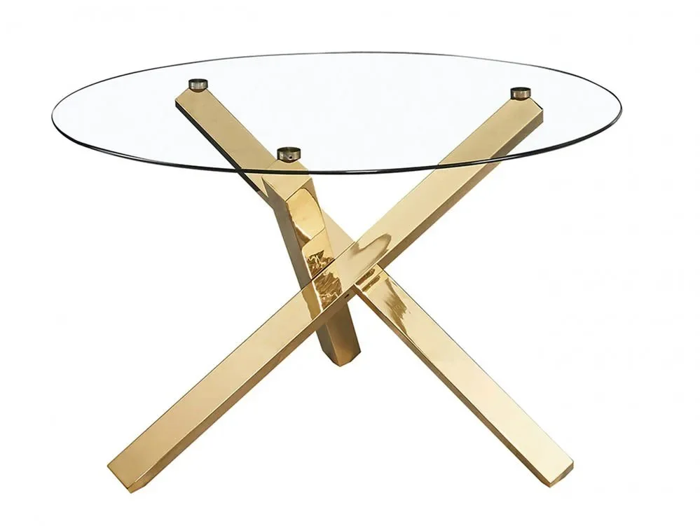LPD Clearance - LPD Capri 120cm Glass And Gold Dining Table