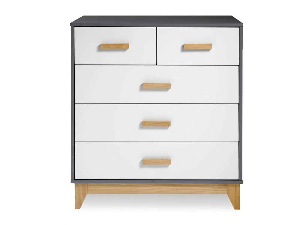Seconique Seconique Cleveland Grey and White 3+2 Drawer Chest of Drawers
