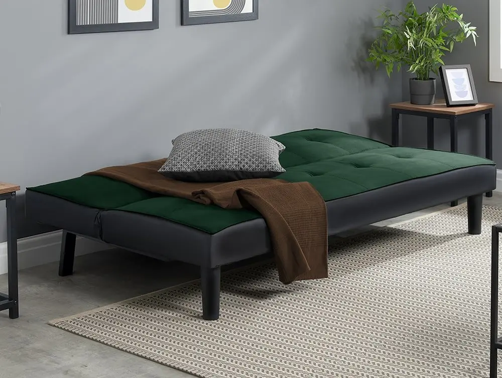 Birlea Furniture & Beds Birlea Aurora Green Velvet Sofa Bed