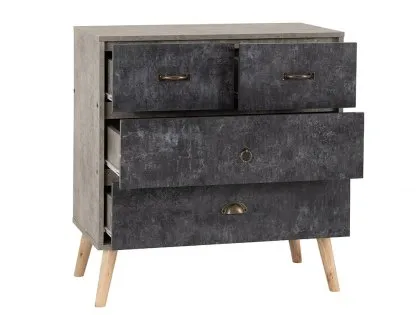 Seconique Nordic Concrete Effect 2+2 Drawer Chest of Drawers