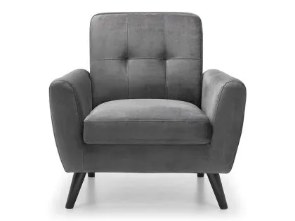 Julian Bowen Monza Grey Velvet Arm Chair
