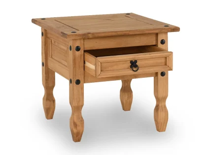 Seconique Corona Pine 1 Drawer Wooden Lamp Table