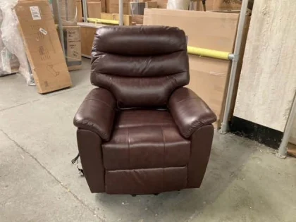 Clearance - Julian Bowen Pullman Brown Faux Leather Rise and Recline Chair