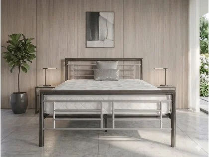 ASC Maya Chrome and Nickel Metal Bed Frame ASC Maya Chrome and Nickel Metal Bed Frame