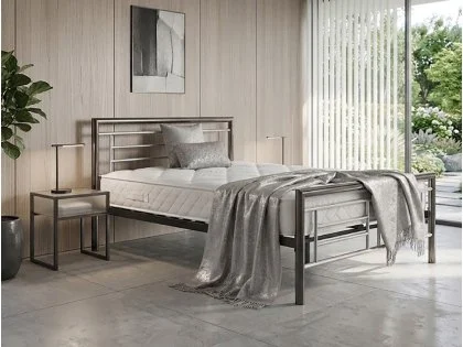 ASC Maya Chrome and Nickel Metal Bed Frame ASC Maya Chrome and Nickel Metal Bed Frame