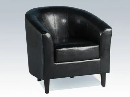 Seconique Tempo Black Faux Leather Tub Chair