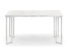 Julian Bowen Julian Bowen Positano 150cm White Marble and Chrome Dining Table
