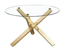 LPD Clearance - LPD Capri 120cm Glass And Gold Dining Table