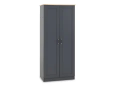 Seconique Seconique Portland Grey and Oak 2 Door Double Wardrobe