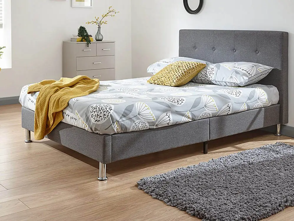 GFW GFW Tucson 4ft6 Double Grey Fabric Bed Frame (DISC)