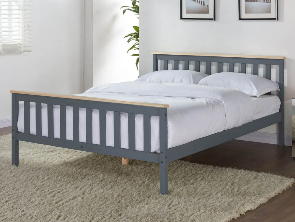 Bed frame shop grey wood