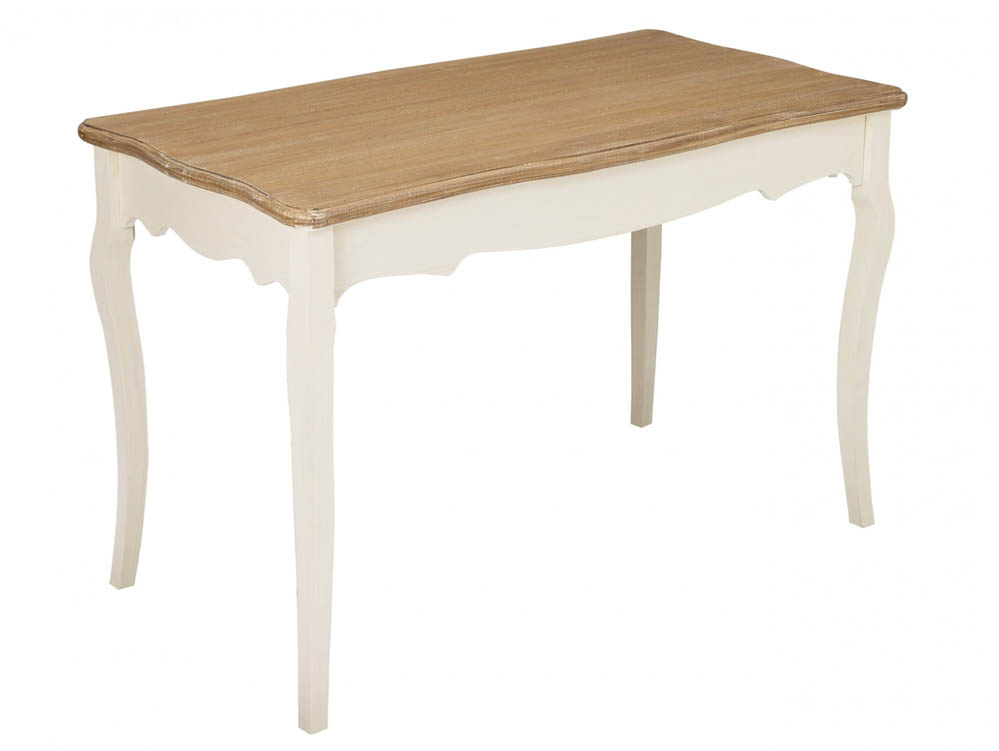 oak table with cream legs