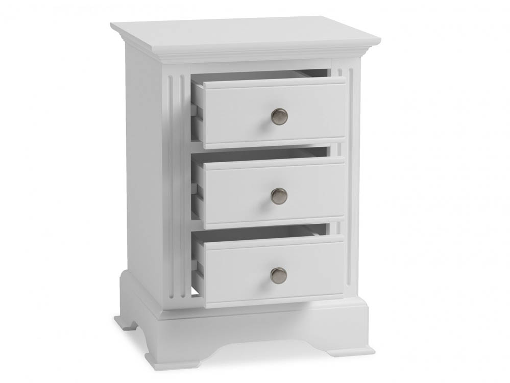 Kenmore Catlyn White 3 Drawer Large Bedside Table (Assembled) - Archers ...