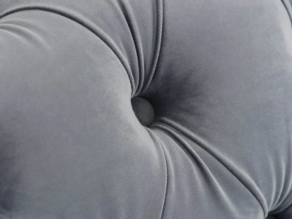 Birlea Chester Grey Velvet Fabric 3 Seater Sofa