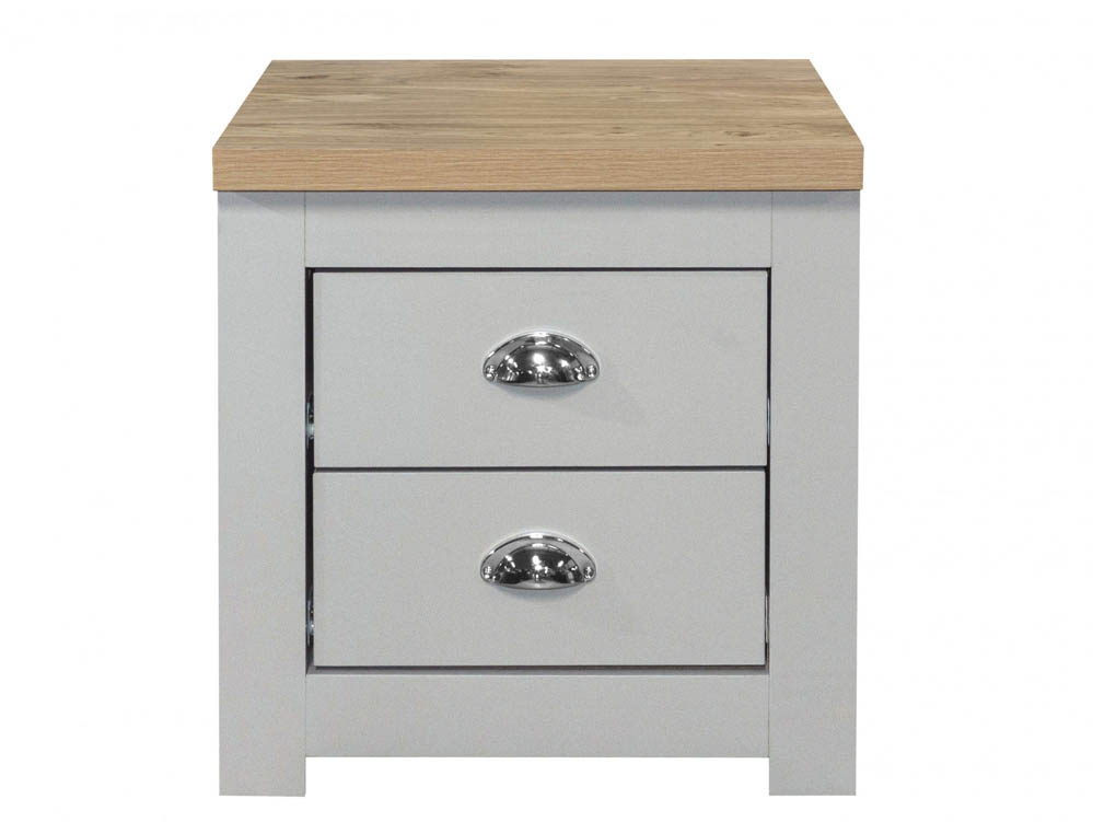 Birlea Highgate Grey And Oak Effect 2 Drawer Bedside Table - Archers ...