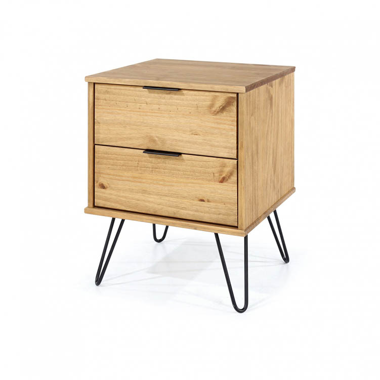 pine 2 drawer bedside cabinet