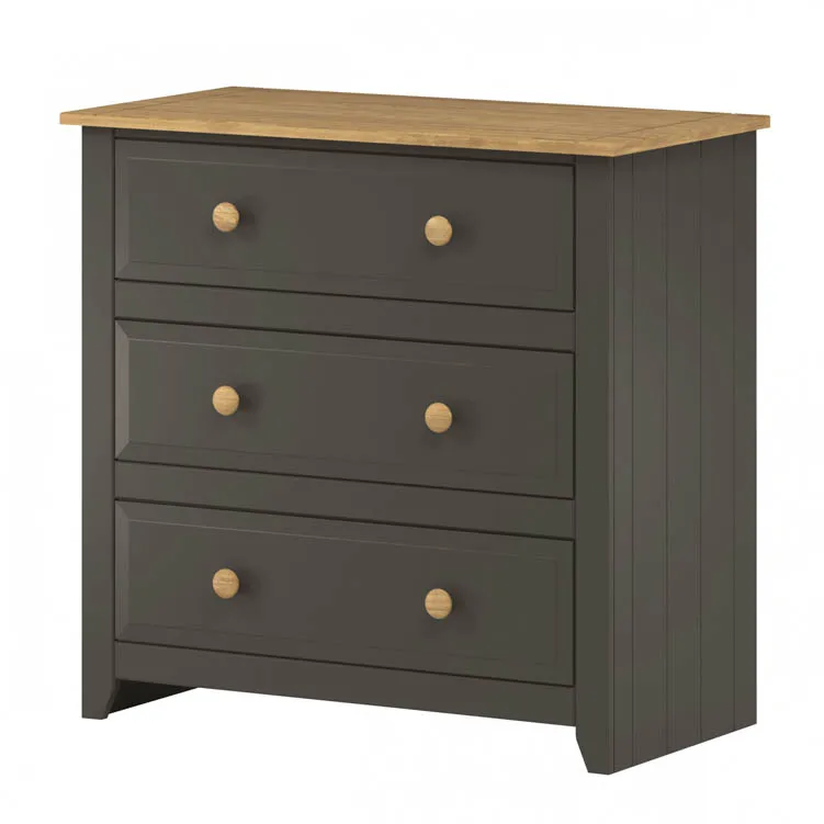 Core Products Core Capri Carbon and Waxed Pine 3 Drawer Chest of Drawers