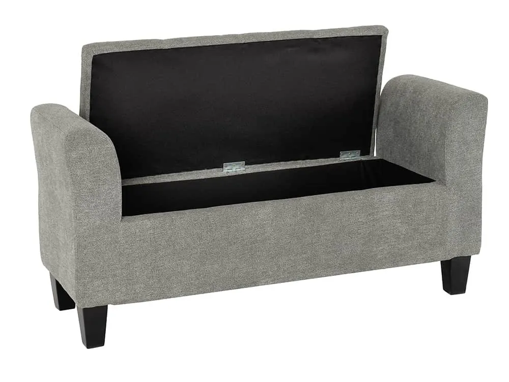 Seconique Seconique Amelia Dark Grey Fabric Ottoman Storage Bench