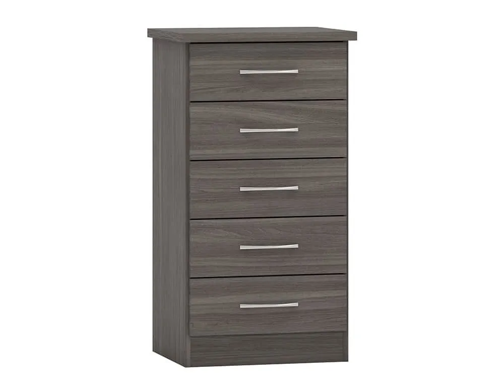 Seconique Nevada Black 5 Drawer Chest of Drawers