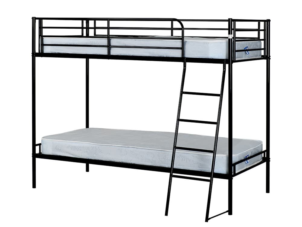 Seconique Brandon 3ft Black Metal Bunk Bed Frame - Archers Sleepcentre