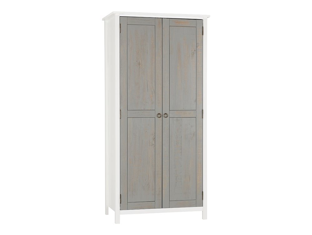 Seconique Vermont Grey and White 2 Door Double Wardrobe - Archers ...