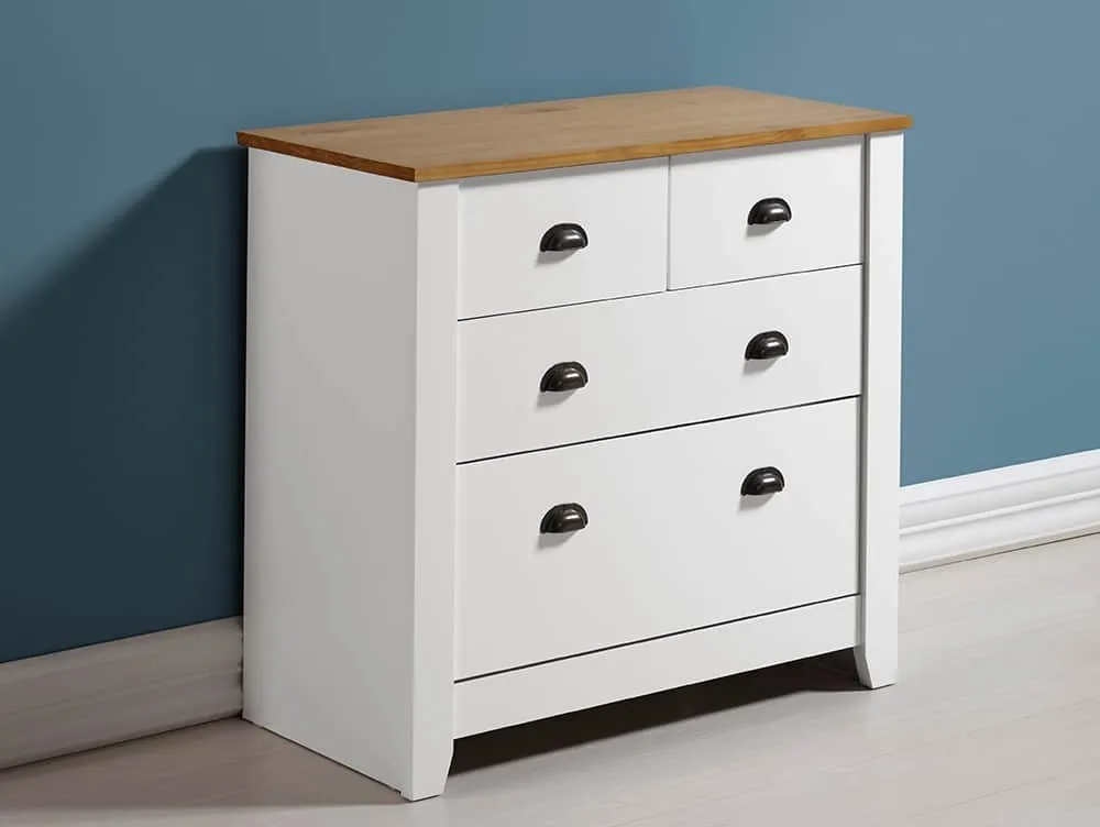 Seconique Seconique Ludlow White and Oak 3 Piece Bedroom Furniture Package