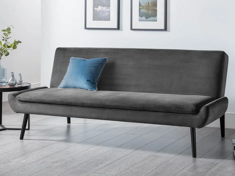 Julian Bowen Gaudi Grey Velvet Sofa Bed
