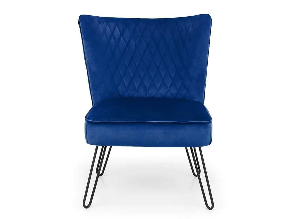 Julian Bowen Julian Bowen Lisbon Blue Velvet Accent Chair
