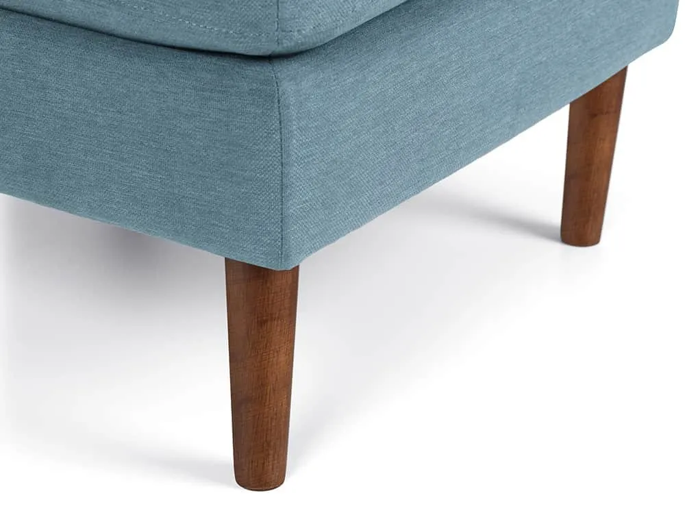 Julian Bowen Julian Bowen Monza Blue Linen Footstool