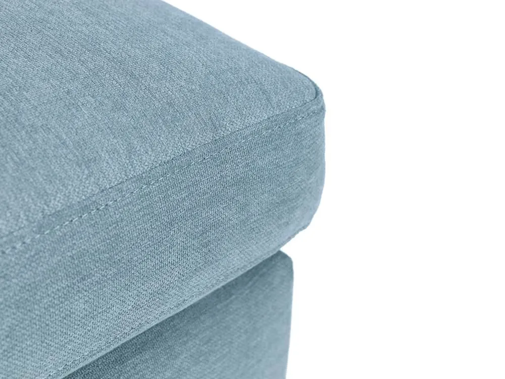 Julian Bowen Julian Bowen Monza Blue Linen Footstool