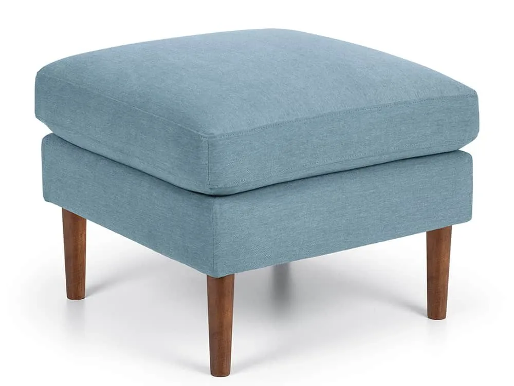 Julian Bowen Julian Bowen Monza Blue Linen Footstool