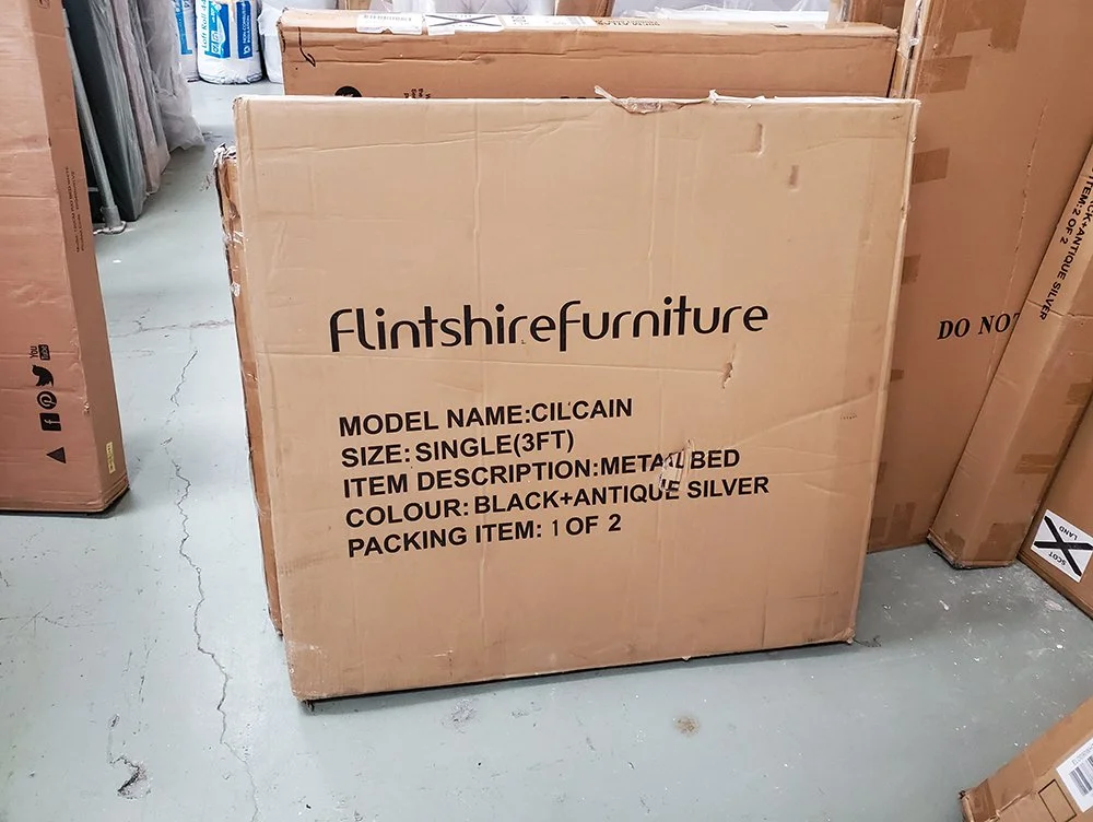 Flintshire Furniture Clearance - Cilcain 3ft Single Black And Silver Metal Bedframe