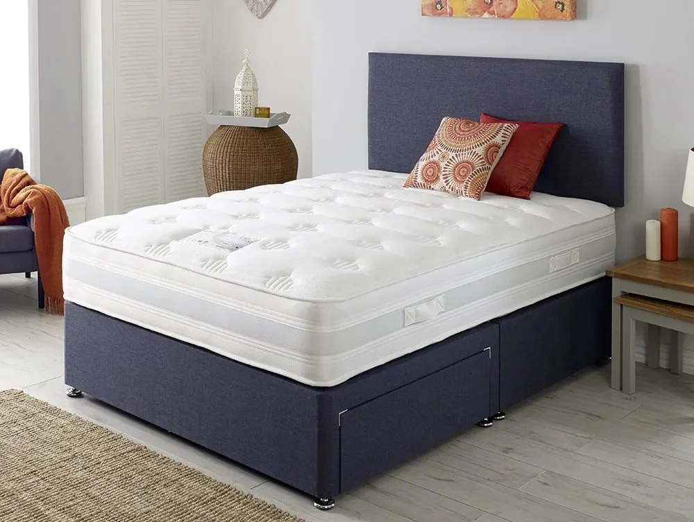 Clearance - Georgia Backcare 5ft King Size Divan Bed - Lana Petrol w ...