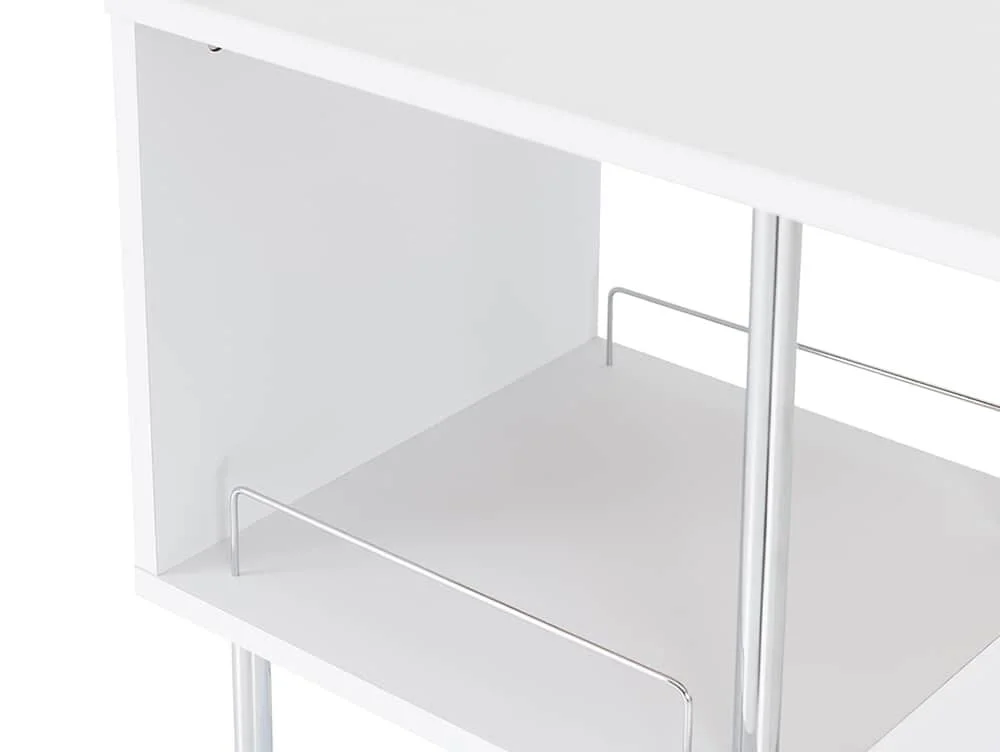 Seconique Charisma 120cm White Gloss and Chrome Bar Table