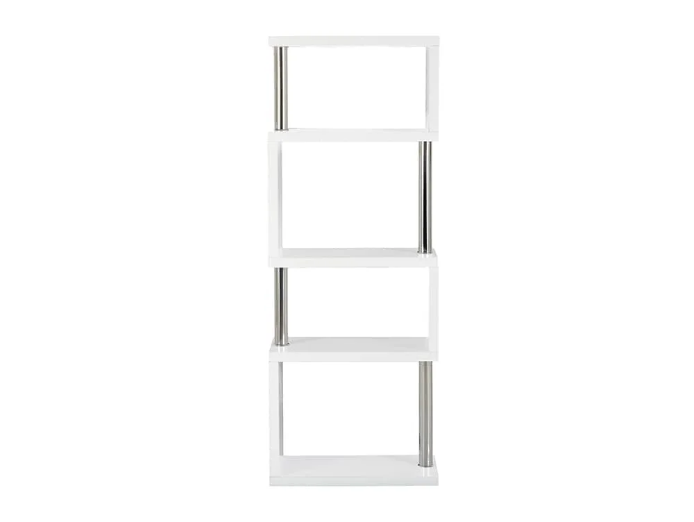 Seconique Seconique Charisma White Gloss and Chrome Tall Shelving Unit