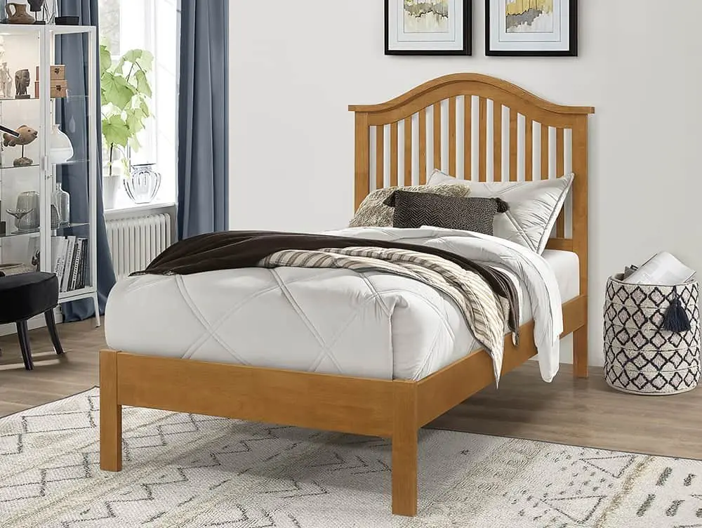 Time Living Chester 3ft Single Honey Oak Wooden Bed Frame