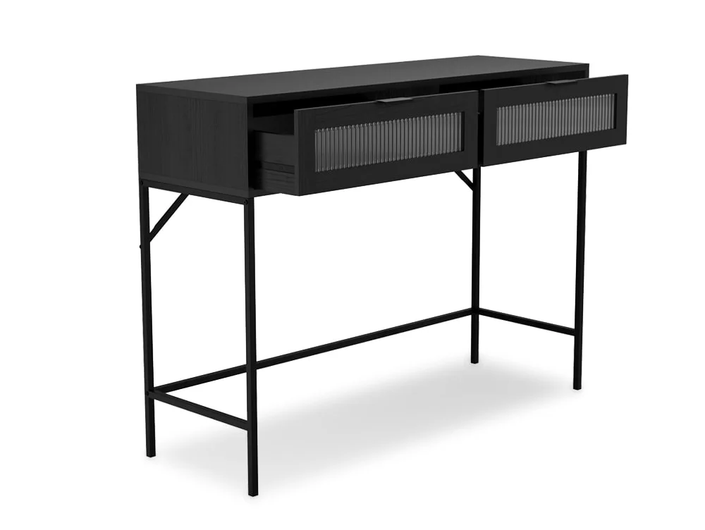 LPD LPD Lincoln Black Wood Effect 2 Drawer Console Table