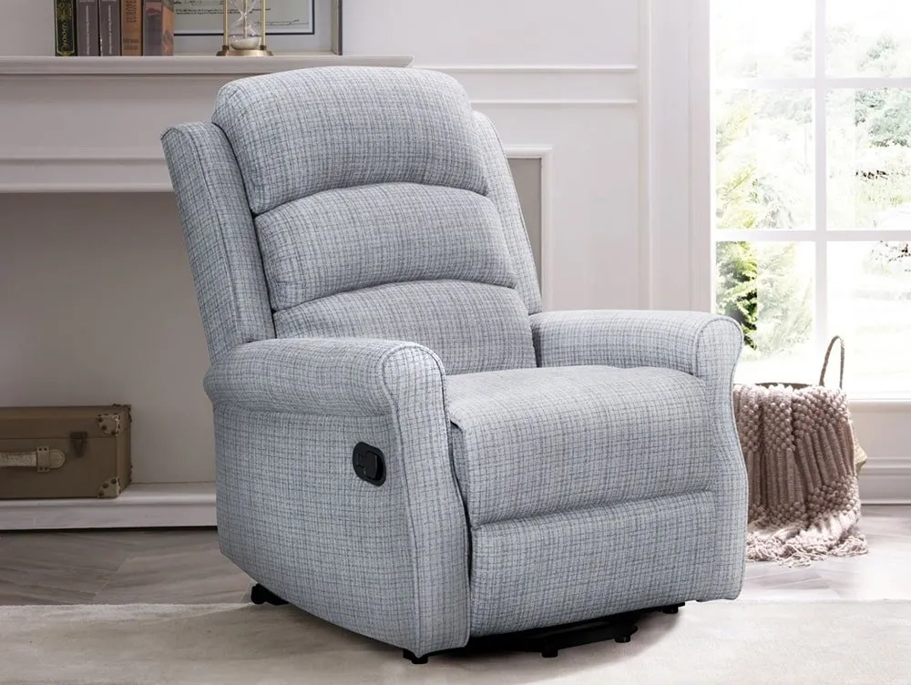 Kyoto Kyoto Baxter Grey Chenille Fabric Recliner Chair