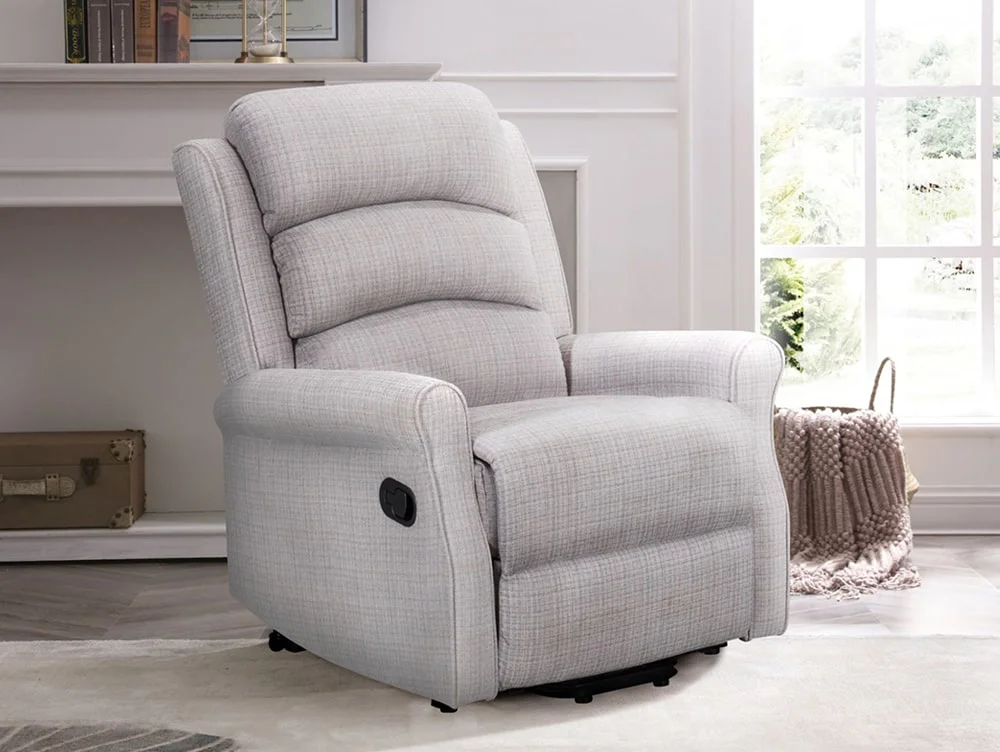 Kyoto Kyoto Baxter Natural Chenille Fabric Recliner Chair