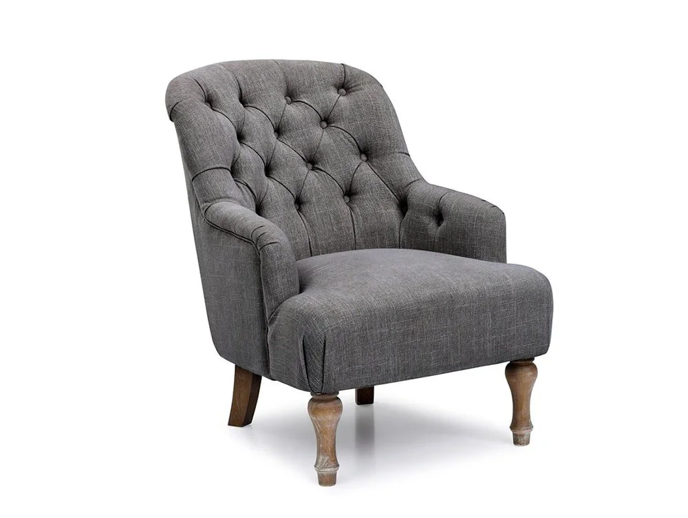 Kyoto Kyoto Bianca Charcoal Linen Accent Chair