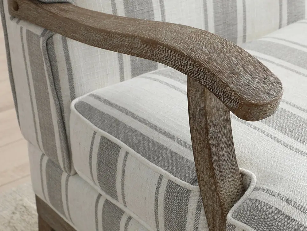 Kyoto Kyoto Colwell Grey Stripe Linen Accent Chair