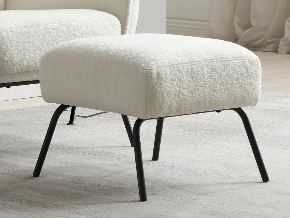 Kyoto Kyoto Zane Cream Boucle Accent Chair and Footstool