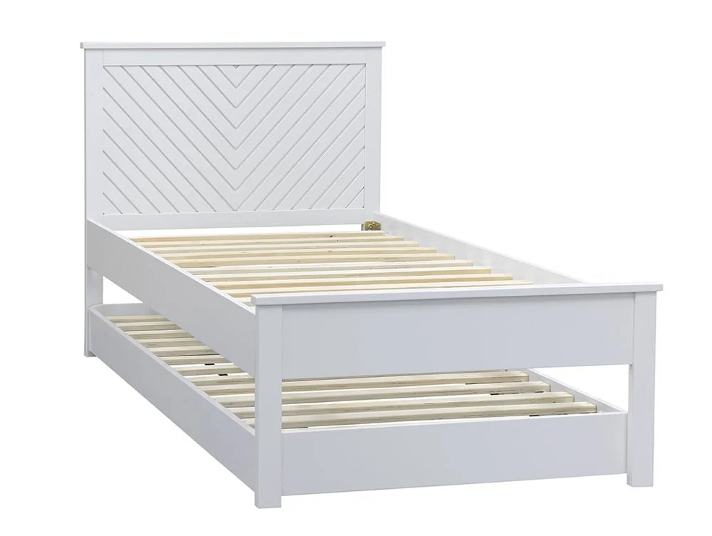 Kyoto Kyoto Chevron 3ft Single White Wooden Guest Bed Frame