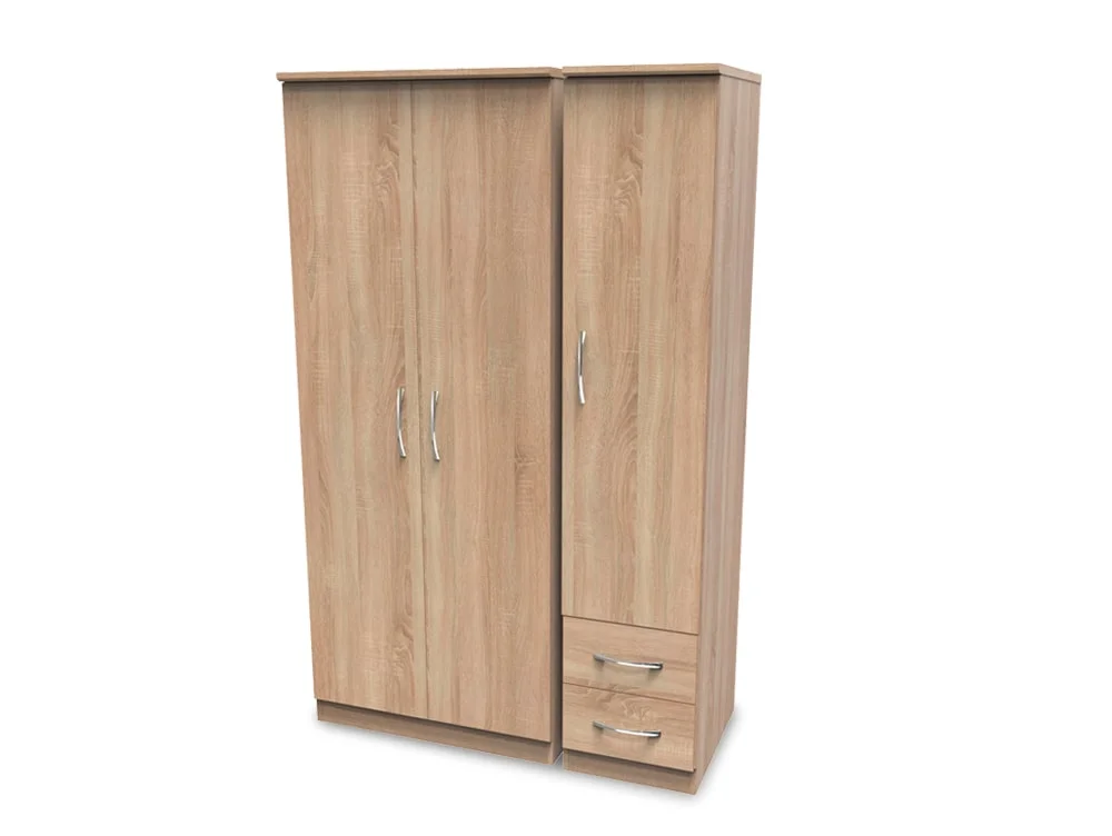 Welcome Welcome Avon 3 Door 2 Small Drawer Triple Wardrobe (Assembled)