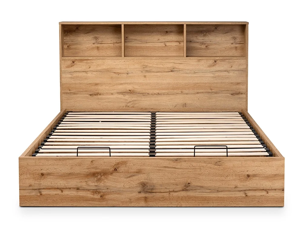 Julian Bowen Julian Bowen Bali Bookcase 3ft Single Oak Wooden Ottoman Bed Frame
