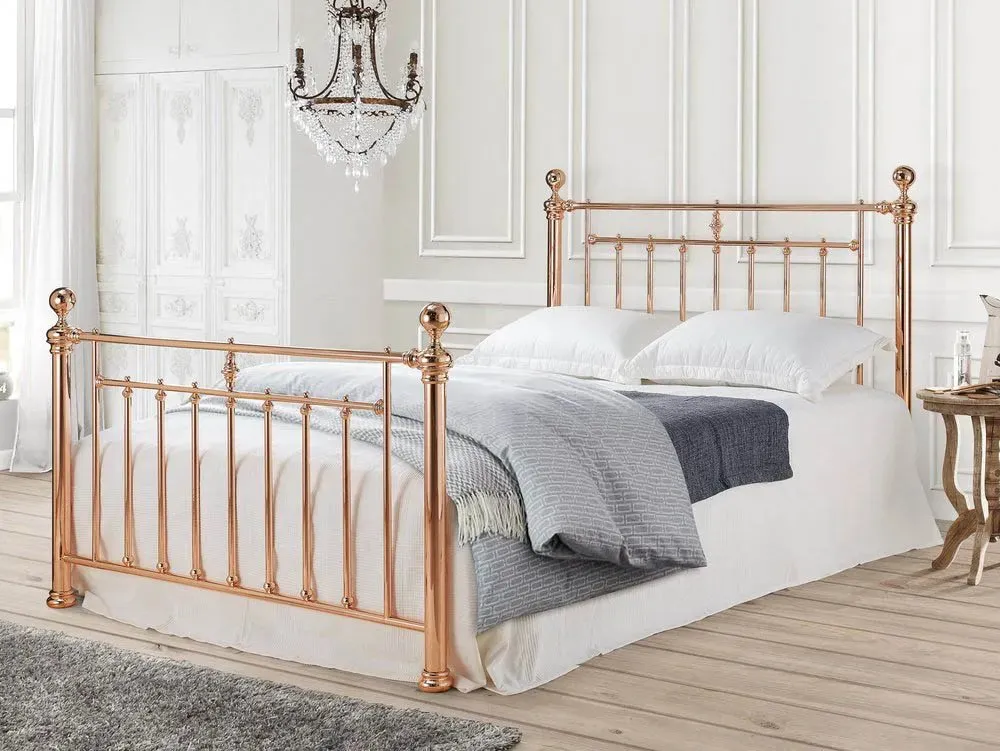 Time Living Clearance - Time Living Alexander 4ft6 Double Rose Gold Metal Bed Frame